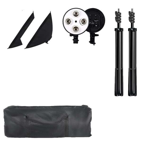 Fotografi Softbox Kit, 2 st Softbox, 2 st Fyrlampfäste,30W LED 5500K