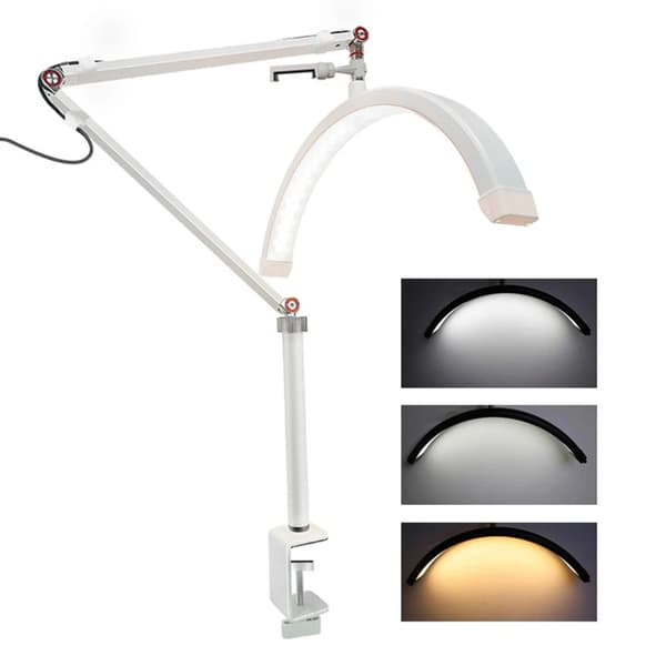 LED Halvmåne Skønhedslampe, Justerbar Farvetemperatur, 10 Lysstyrkeniveauer,16-20W, HVID