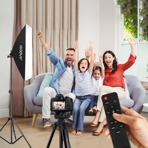 Fotografi Belysningskit, Bi-farvet LED Lys, Softbox Inkluderet, Fjernbetjening