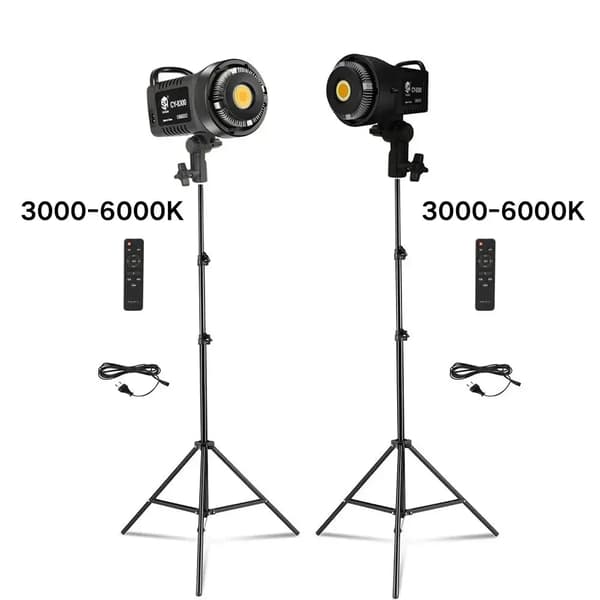 100W Fotografi LED Video Lys, Justerbar Lysstyrke, Høj Belysning,2m Tripod 100W 2stk