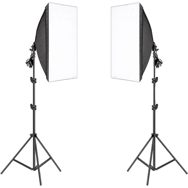 Fotografi Softbox Sæt, 50x70CM Softbox, Justerbar 2M Lystativ,Ingen pærer Ingen taske