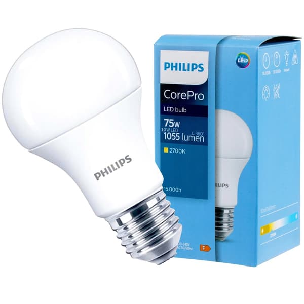 LED-pære E27 A60 10W = 75W 1055lm 2700K Varm PHILIPS