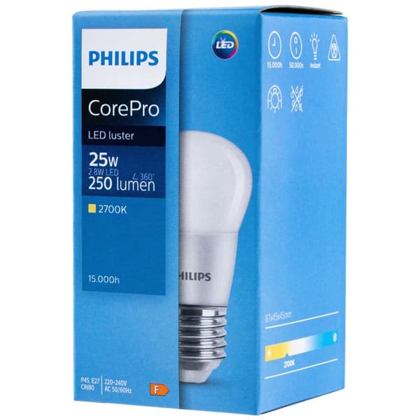 LED-pære E27 2,8W = 25W 250lm 2700K Varm PHILIPS til havepæle