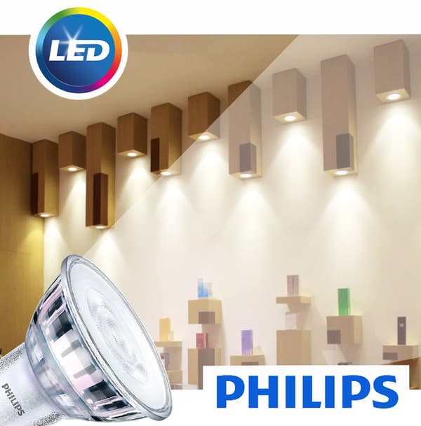 LED-pære GU10 4,6W = 50W 370lm 3000K Varm 36° spotlight PHILIPS