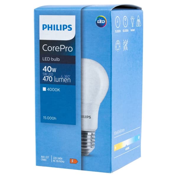 LED-lamppu E27 A60 4,9 W = 40 W 470 lm 4000 K Neutraali 200° PHILIPS