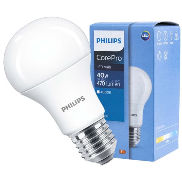 LED-lamppu E27 A60 4,9 W = 40 W 470 lm 4000 K Neutraali 200° PHILIPS
