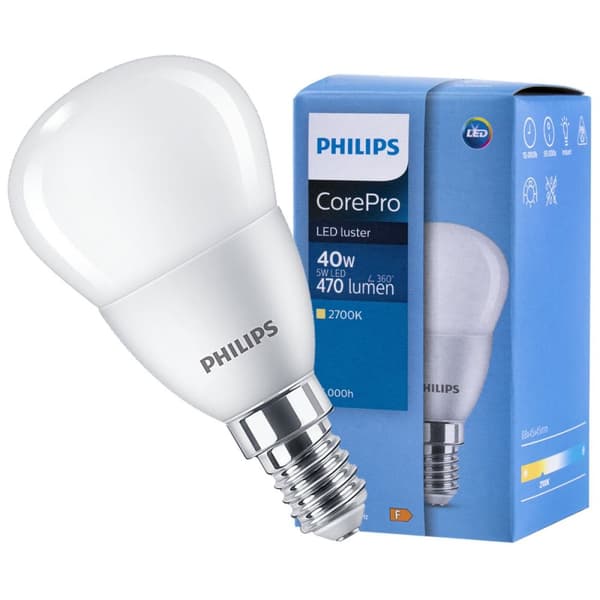 LED-lamppu E14 5W = 40W 470lm 2700K Lämmin PHILIPS