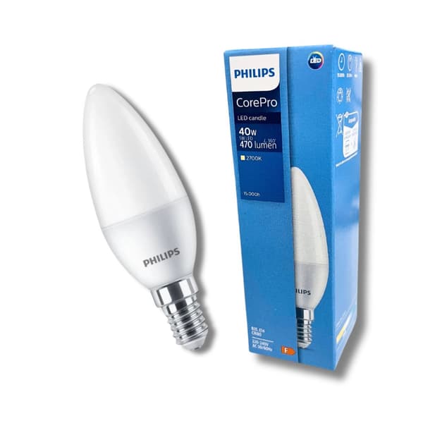 LED-lampa E14 5W = 40W 470lm 2700K Varm PHILIPS Ljuskälla