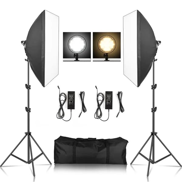 Fotobelysningssats, Softbox-ljus, 2M stativställ,SH-RGX-03-02, Som Visas