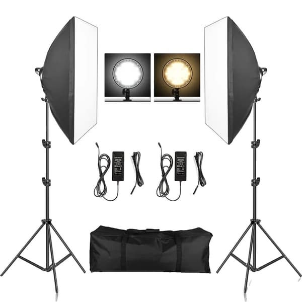 Fotobelysningssats, Softbox-ljus, 2M stativställ,SH-RGX-03-02, Som Visas