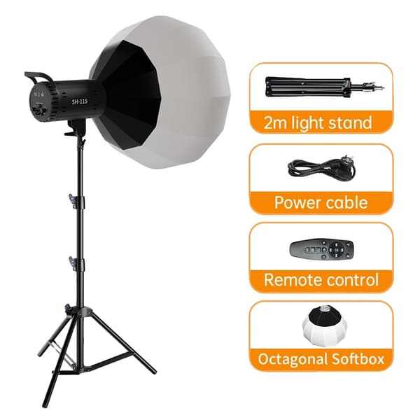 Fotografi LED Videolampa, Färgtemperatur 1000-9000K, Justering av hög ljusstyrka,115W Softbox Kit