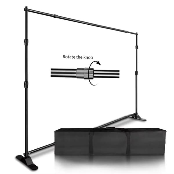 Fotografi Baggrundsstativ, Justerbar Højde 104,5cm-270cm, Justerbar Bredde 197,5cm-340cm,Dobbeltlag 2.5x3M