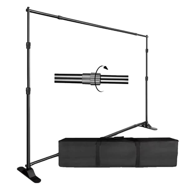 Fotografi Baggrundsstativ, Justerbar Højde 104,5cm-270cm, Justerbar Bredde 197,5cm-340cm,Dobbeltlag 2.5x3M