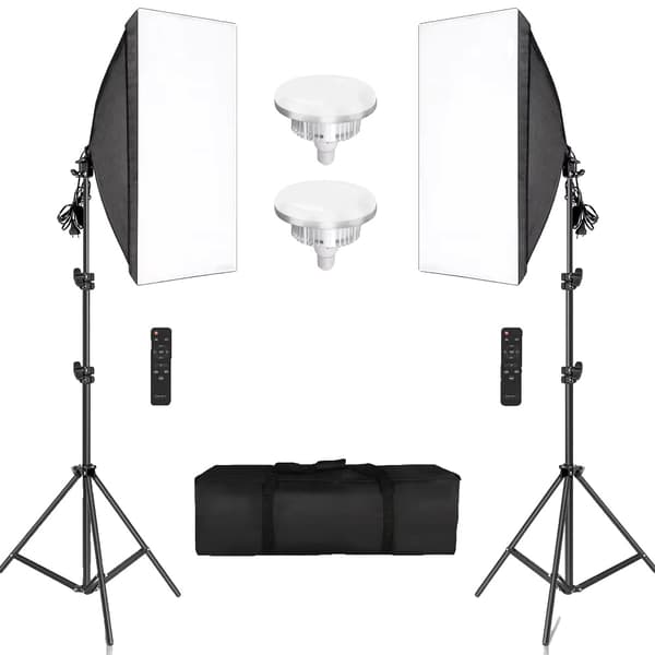 Fotografi Softbox Belysningskit, 135W Glödlampor, 3 Softboxar,70W 3 Färger
