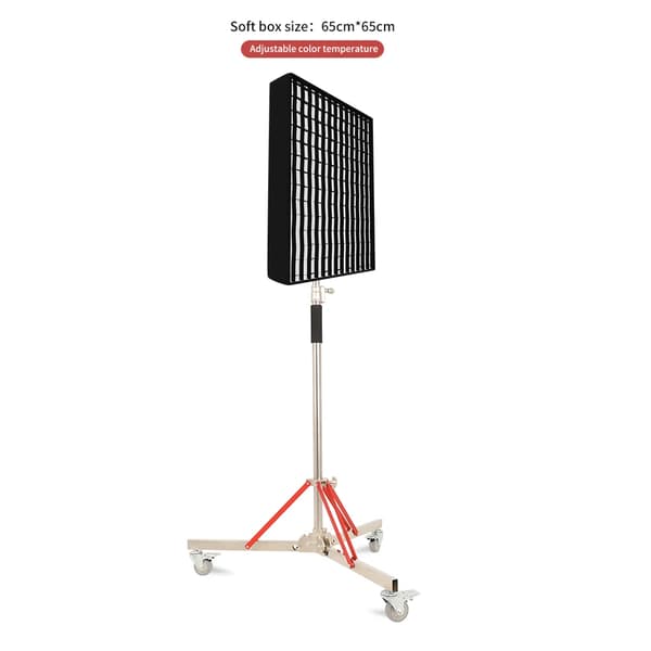 LED Softbox-lampa, 65 cm x 65 cm storlek, justerbar färgtemperatur,Med 3.2M stativ