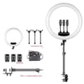 Miniatyrbillede 1 af 2: Stort Ringlys, Justerbar Lysstyrke, 360° Rotation,Hvid U-tripod