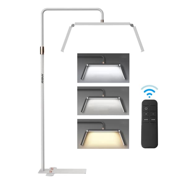 Gulv LED Video Lys, 40W Effekt, Justerbar Højde 49,2in-70,8in,HVID, EU