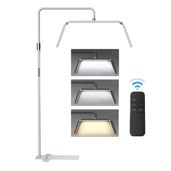 Gulv LED Video Lys, 40W Effekt, Justerbar Højde 49,2in-70,8in,HVID, EU