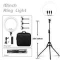 Miniatyrbild 2 av 2: 18 tum Ring Light, Justerbar ljusstyrka, 2500k-8500k Färgtemperatur,18E 184cm Stativ