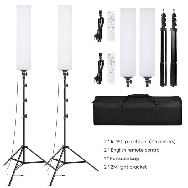 LED Foto Video Panelbelysningsset, Justerbar Färgtemperatur, Fjärrkontrollsfunktionalitet,LILA