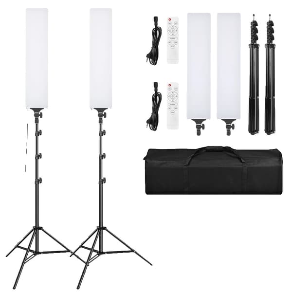 LED Foto Video Panelbelysningsset, Justerbar Färgtemperatur, Fjärrkontrollsfunktionalitet,LILA