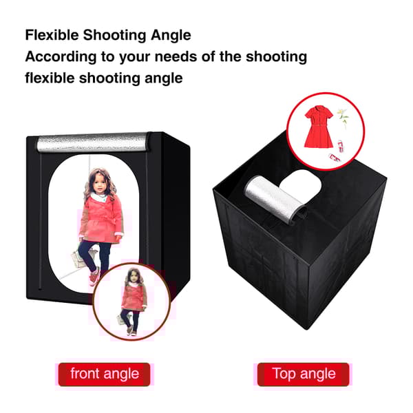 Ljuslåda Fotografi, 120 cm Fotobox, Justerbar LED-belysning,120 cm Photo Box
