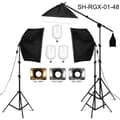 Miniatyrbillede 2 af 2: Softbox Belysningskit, 135W Pærer, 50x70cm Softbokse,3stk 135W Bi Farver