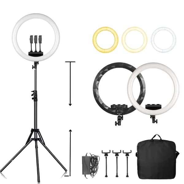 Stort Selfie Ring Light, Justerbar Ljusstyrka, Mångsidig Färgtemperatur,C 184cm Stativ