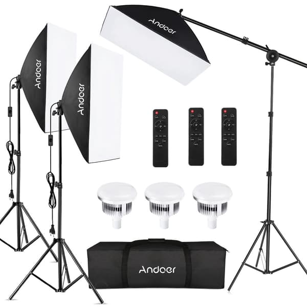 Studiofotografi Ljuskit, 85W LED-lampor, Justerbar Färgtemperatur,A