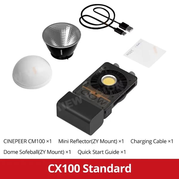 ZHIYUN CINEPEER CX100, Justerbar färgtemperatur 2700K-6200K, 0-100% ljusstyrkekontroll,CX100
