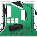 Miniatyrbild 2 av 2: Fotografibelysningskit, muslinbakgrunder, softboxar, justerbara ljusstativ,fotokit 35