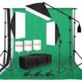 Miniatyrbild 1 av 2: Fotografibelysningskit, muslinbakgrunder, softboxar, justerbara ljusstativ,fotokit 35