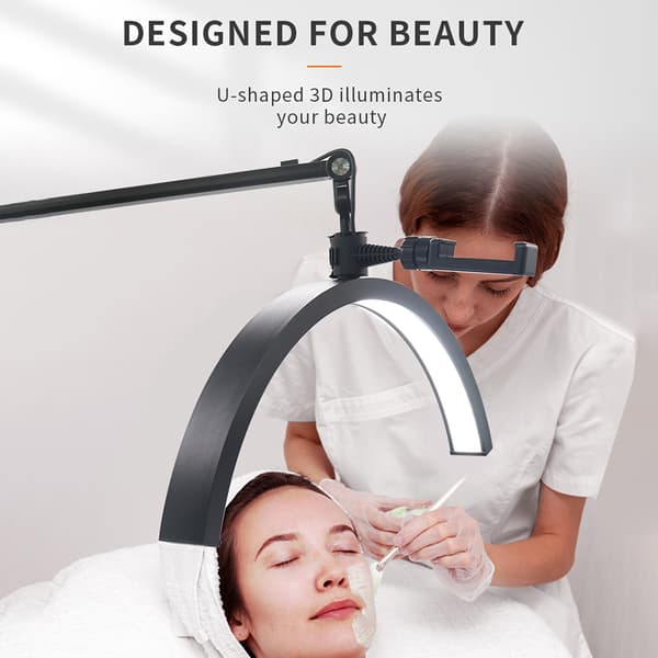 Andoer HD-M50X Ring Light, Bi-Farve Justerbar, 360° Rotérbar Design,sort