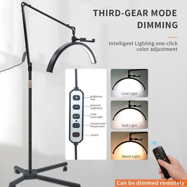 Andoer HD-M50X Ring Light, Bi-Farve Justerbar, 360° Rotérbar Design,sort