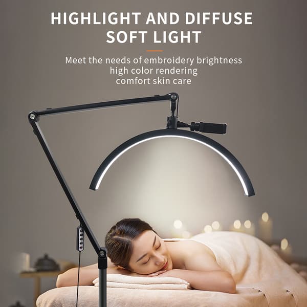 Andoer HD-M50X Ring Light, Bi-Farve Justerbar, 360° Rotérbar Design,sort