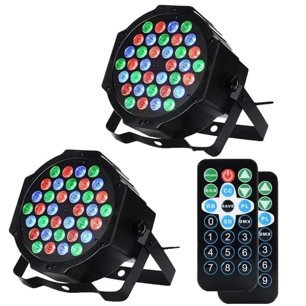 LED Par Lygter, 36 RGB Perler, 7 DMX Kontrolkanaler,2 stk