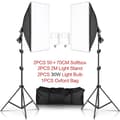 Miniatyrbild 2 av 2: Fotografi Softbox Belysningskit, 3 Softboxar, Justerbara Stativ,30W LED-lampor