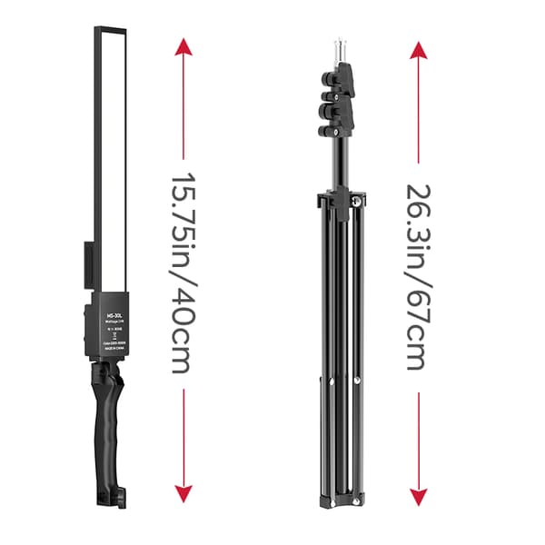 Fotografi Video Ljus, Bi-Färg Justerbar, 6600mAh Batteri,2-Pack 24W Lampa