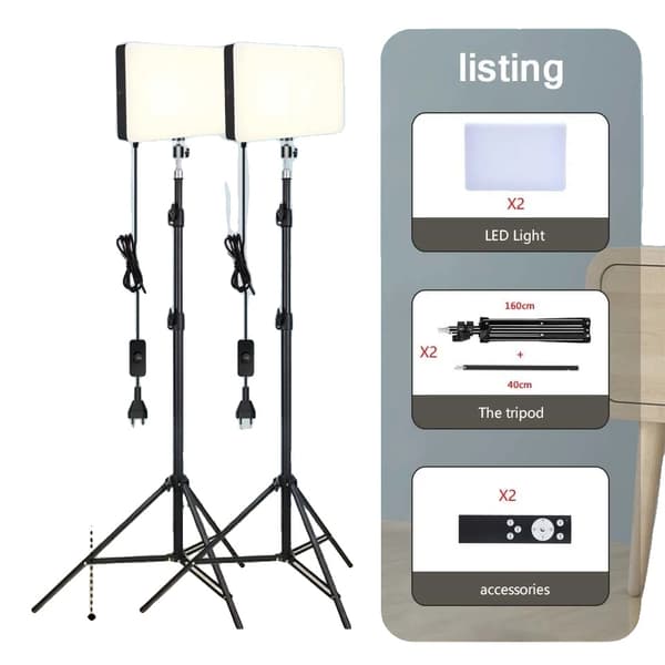 LED Täyttölamppu, Kaksivärinen Valaistus, USB-lataus,2 SET 200CM jalustat