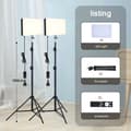 Miniatyrbillede 2 af 2: LED Fyldelampe, To-farvet Belysning, USB Opladning,2 SÆT 160CM stativ