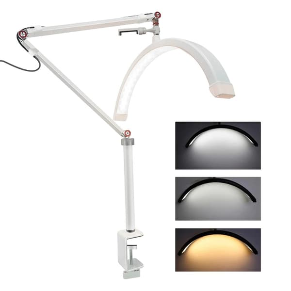 LED Halvmåne Skønhedslampe, Justerbar Farvetemperatur, 10 Lysstyrkeniveauer,16-20W, HVID