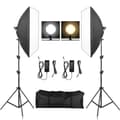 Miniatyrbild 1 av 4: Fotobelysningssats, Softbox-ljus, Justerbart stativställ,2 Färger