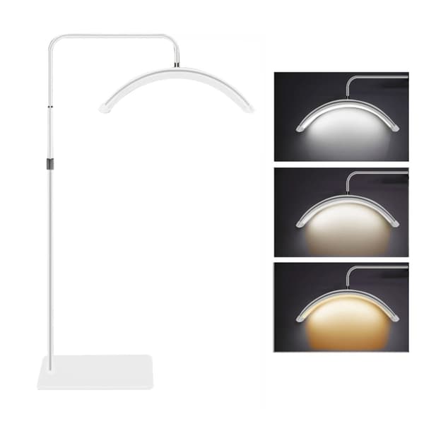 LED-lattialamppu, säädettävä väri lämpötila, himmennettävä kirkkaus, joustava kääntö,VALKOINEN