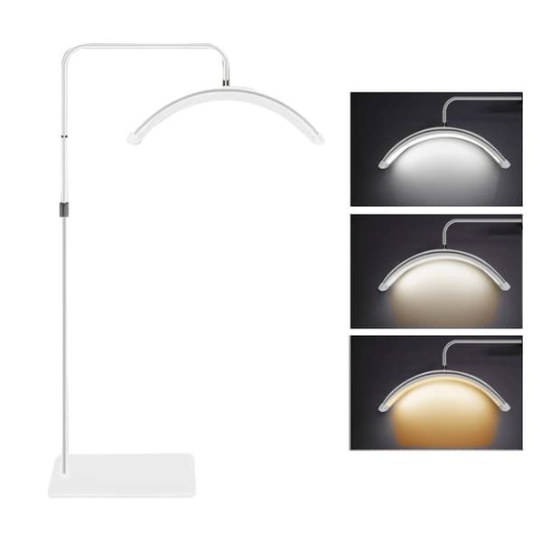 LED Golvlampa, Justerbar Färgtemperatur, Dimbar Ljusstyrka, Flexibel Rotation,VIT