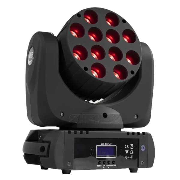 LED -strålens ljus, 12x12w, DMX -kanaler,LED Stråle12x12W RGBW, EU-plugg