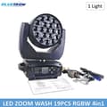 Miniatyrbillede 2 af 2: Højtydende RGBW LED Moving Head Lys, 19x15W, 8-60° Zoom Beam,1 Lys