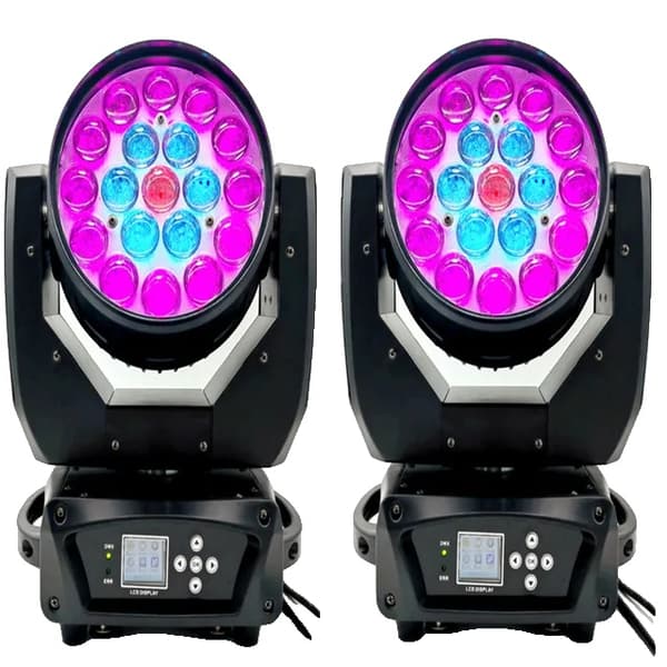 LED-belysning, stråle- och tvätt-effekter, RGBW-zoomteknik, 2 stycken i kartong, EU-kontakt