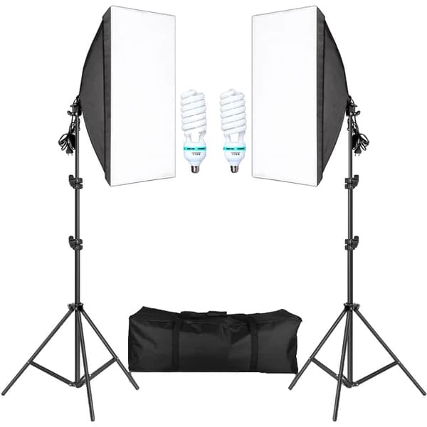 Fotobelysningssatser, Softbox-design, Professionella E27-fotolampor, 135W-lampor