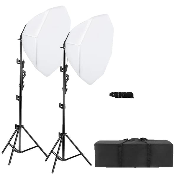 Fotobelysningssats, oktagonal softbox-design, LED-ljuslampa, stöd för live streaming, softbox kit