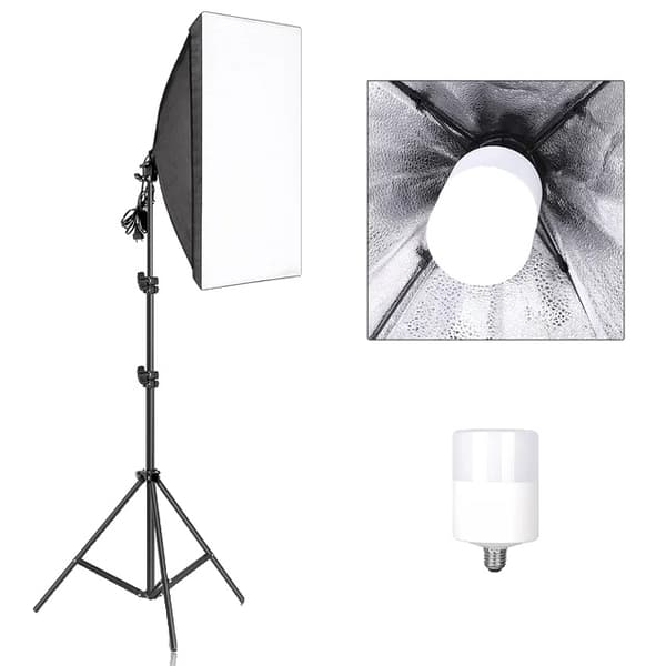 Fotograferings Softbox Belysningsset, Professionellt Kontinuerligt Ljussystem, 50x70cm, 20W-lampa